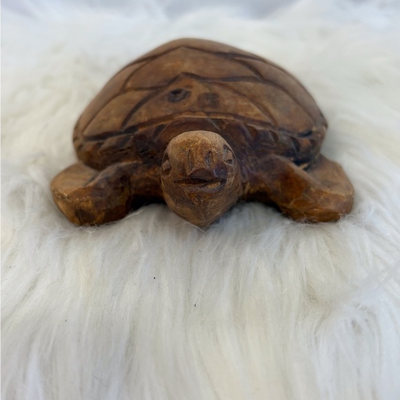 Handcrafted Wooden Turtle Decor - Picture 3 of 6